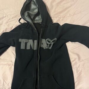 TNA Black Hoodie with Striped Hood